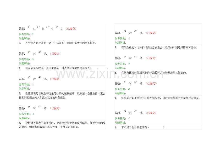 华南理工网络教育财务报表分析—随堂练习.docx_第2页