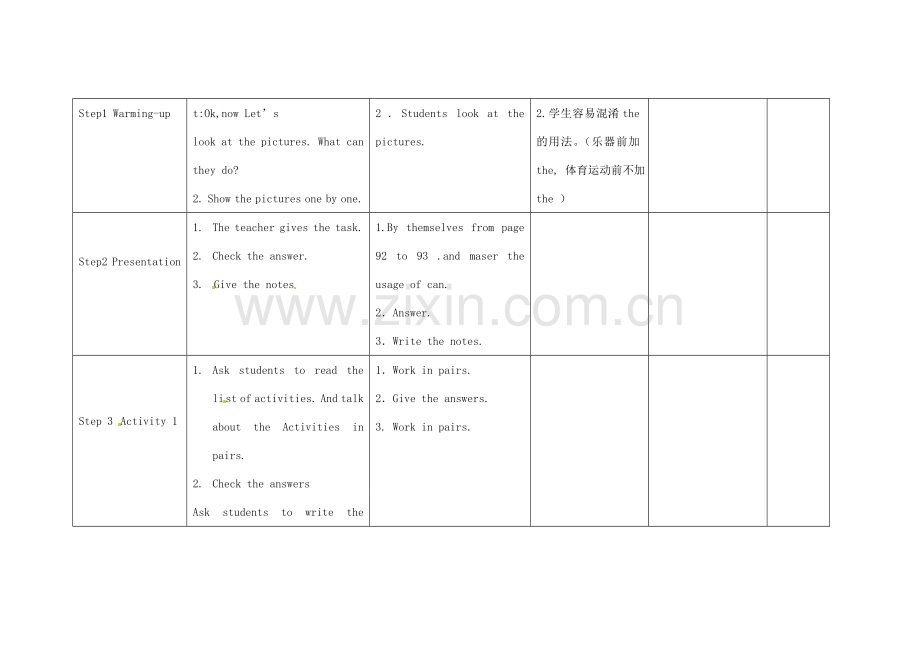 四川省华蓥市明月镇七年级英语下册 Moudle 2 What can you do Unit 3 Language in use教案1 （新版）外研版.doc_第2页