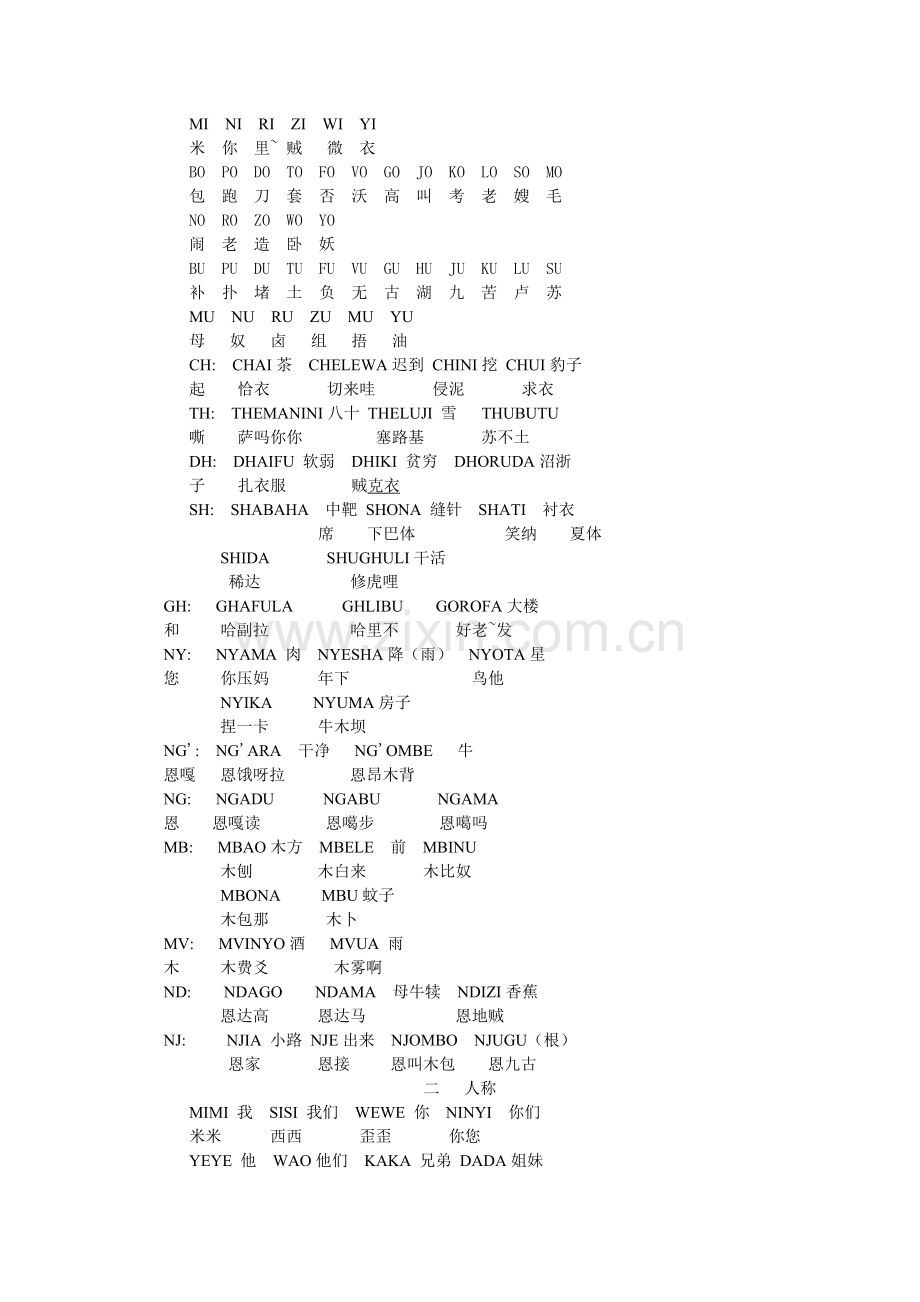 斯瓦希里语简单词汇.doc_第2页