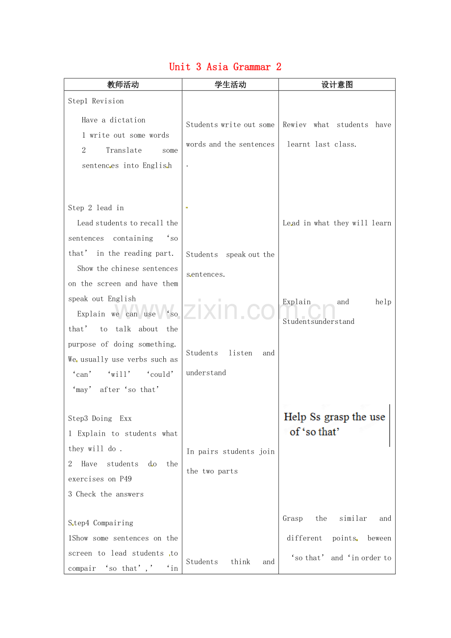 江苏省昆山市锦溪中学九年级英语下册 Unit 3 Asia Grammar 2教案 牛津版.doc_第1页
