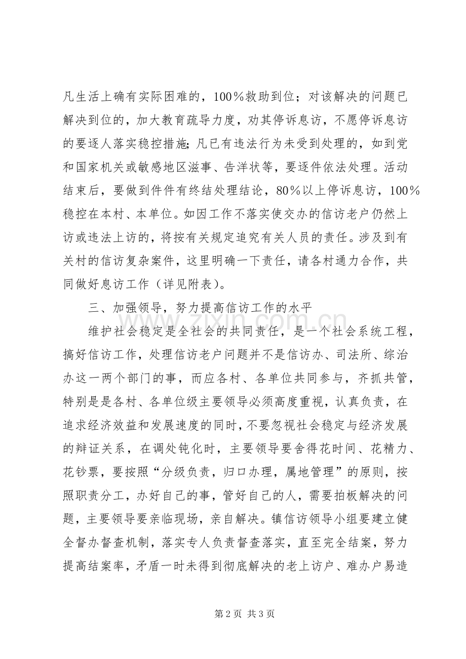在传达贯彻市开展处理信访老户停诉息访百日活动会议上的讲话发言.docx_第2页
