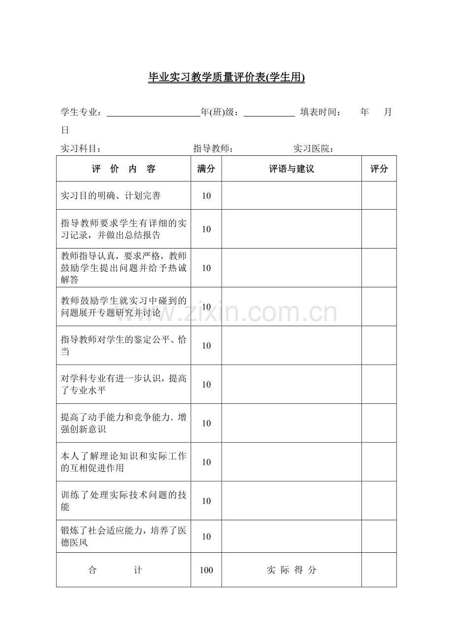 毕业实习教学质量评价表(领导、专家、同行用).docx_第2页