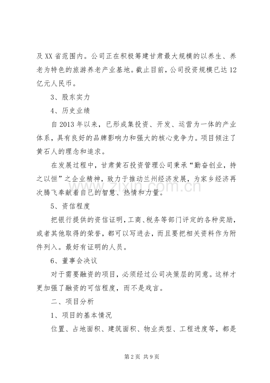 项目融资计划书(2).docx_第2页