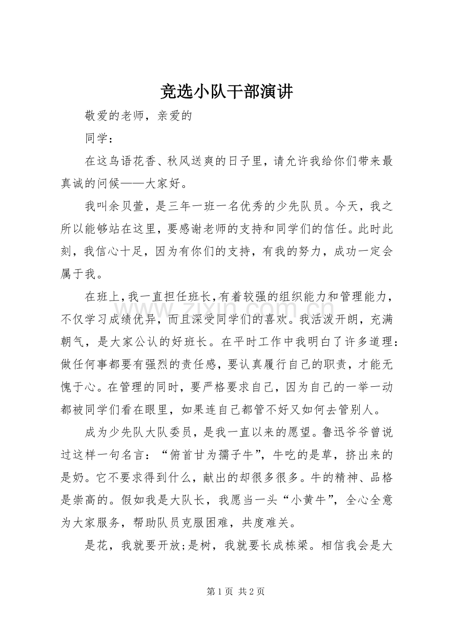 竞选小队干部演讲稿.docx_第1页