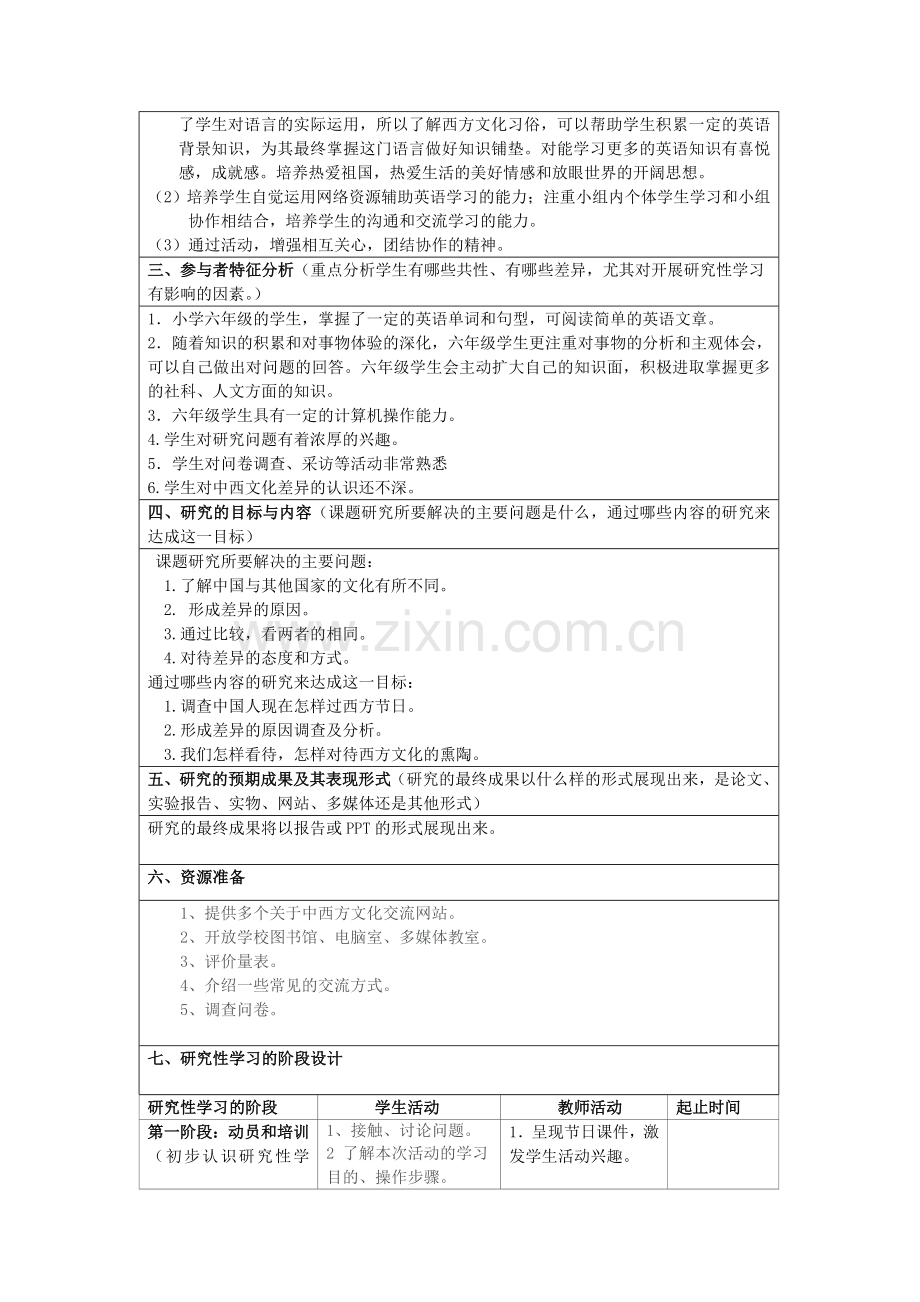 小学英语研究性学习设计方案.doc_第2页