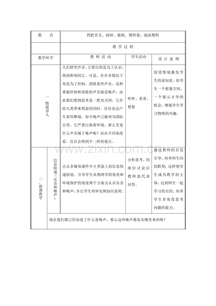 八年级物理上册 令人厌烦的噪声教案2 苏科版.doc_第2页