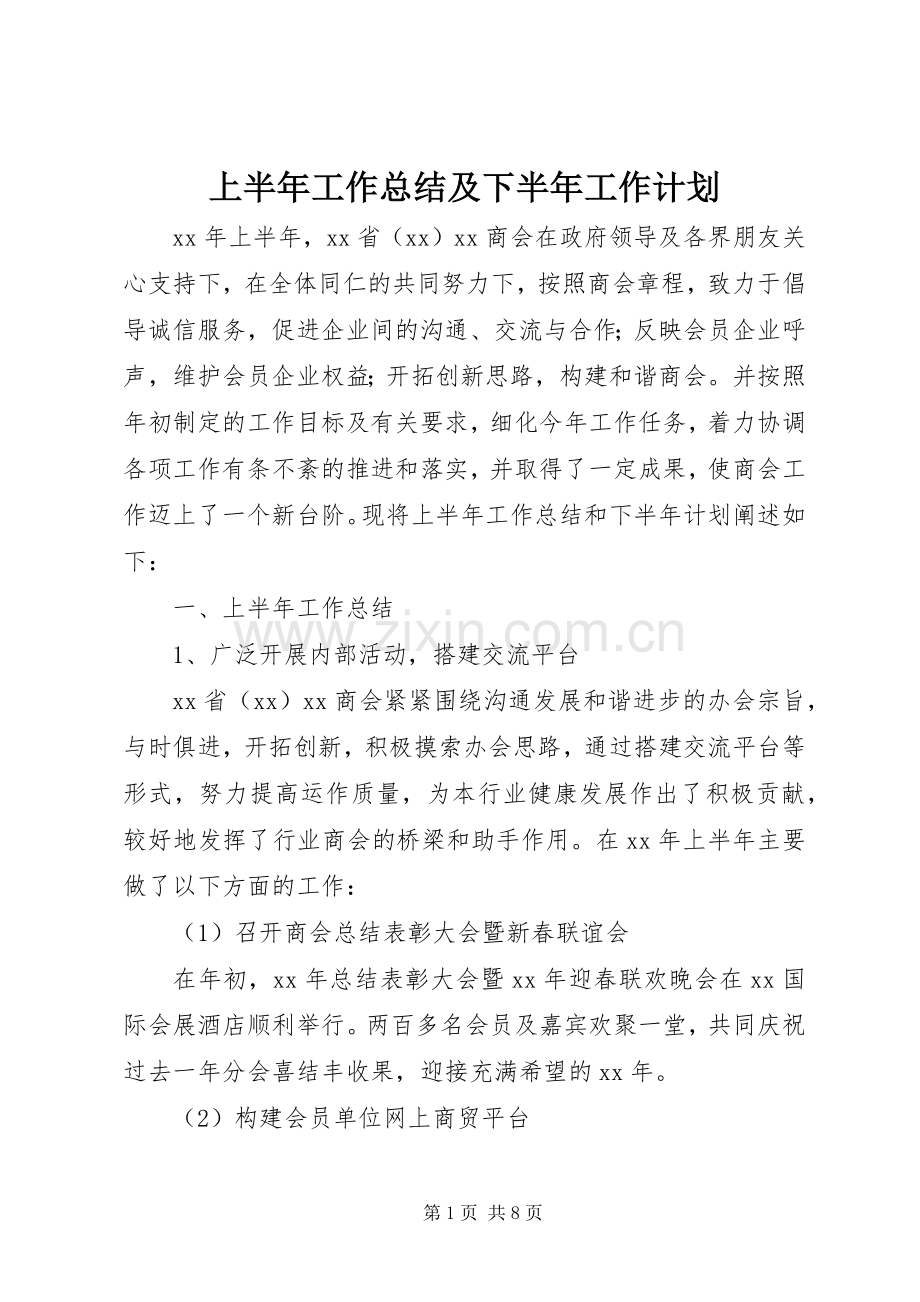 上半年工作总结及下半年工作计划(2).docx_第1页