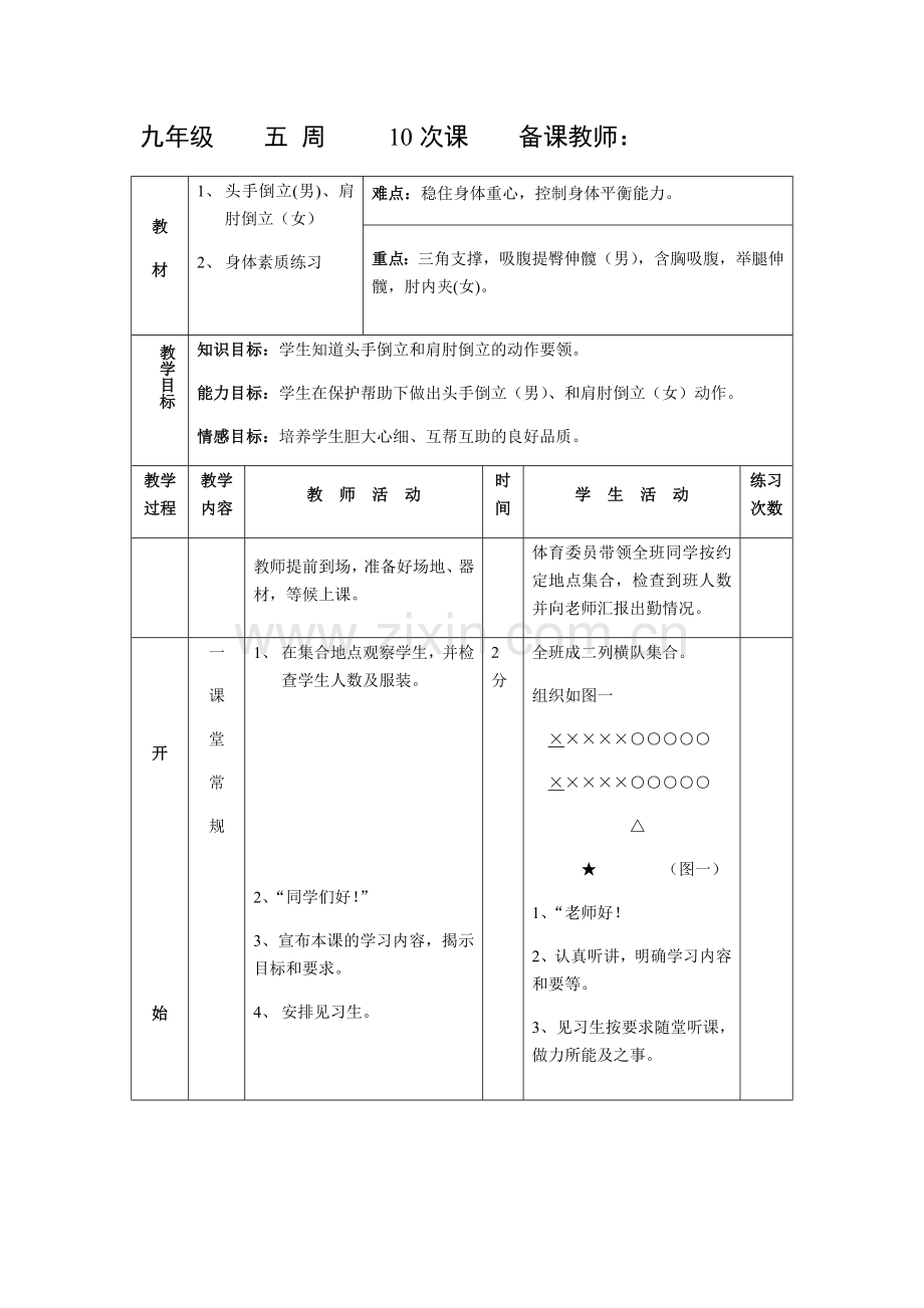 九年级五周10次课备课教师.docx_第1页