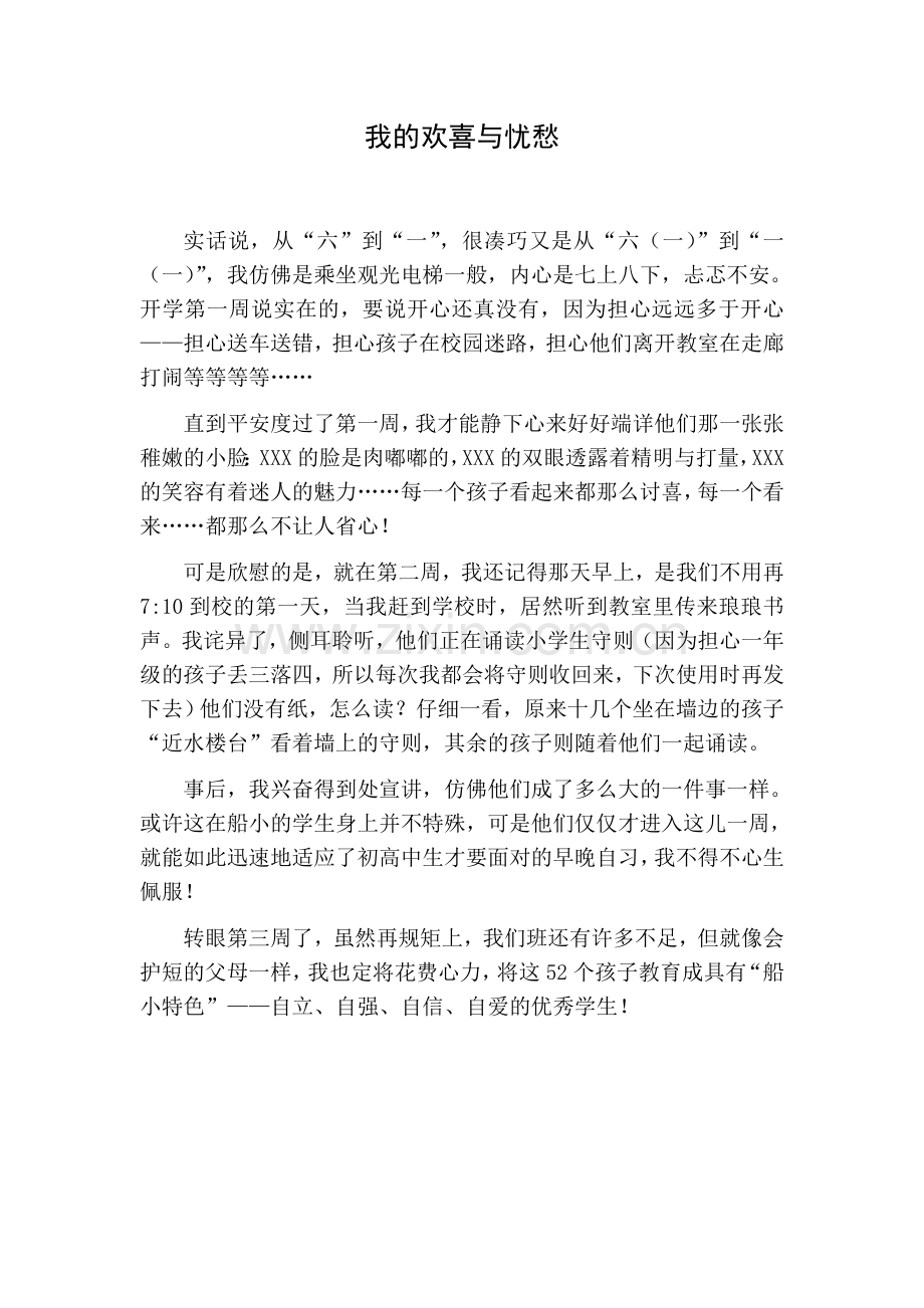 我的欢喜与忧愁.doc_第1页