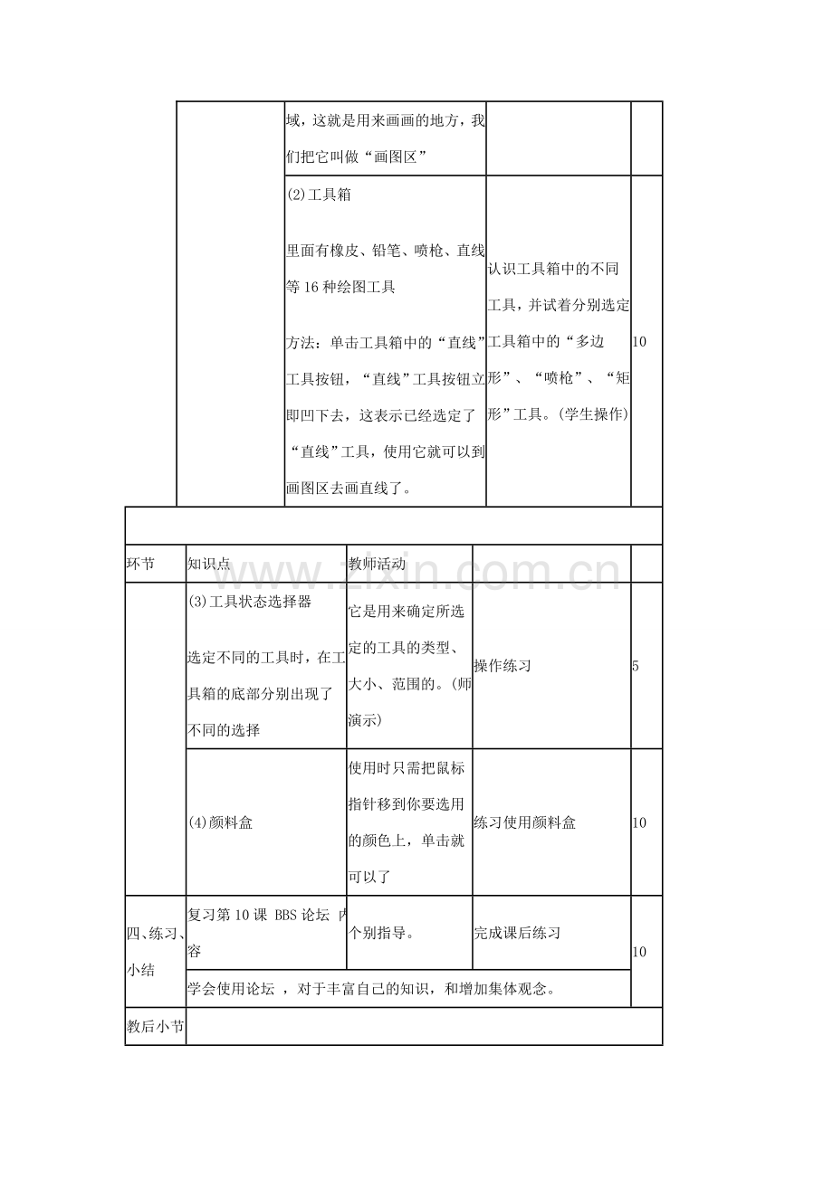 山东省郯城第三中学初中信息技术 画图工具的使用教案.doc_第2页