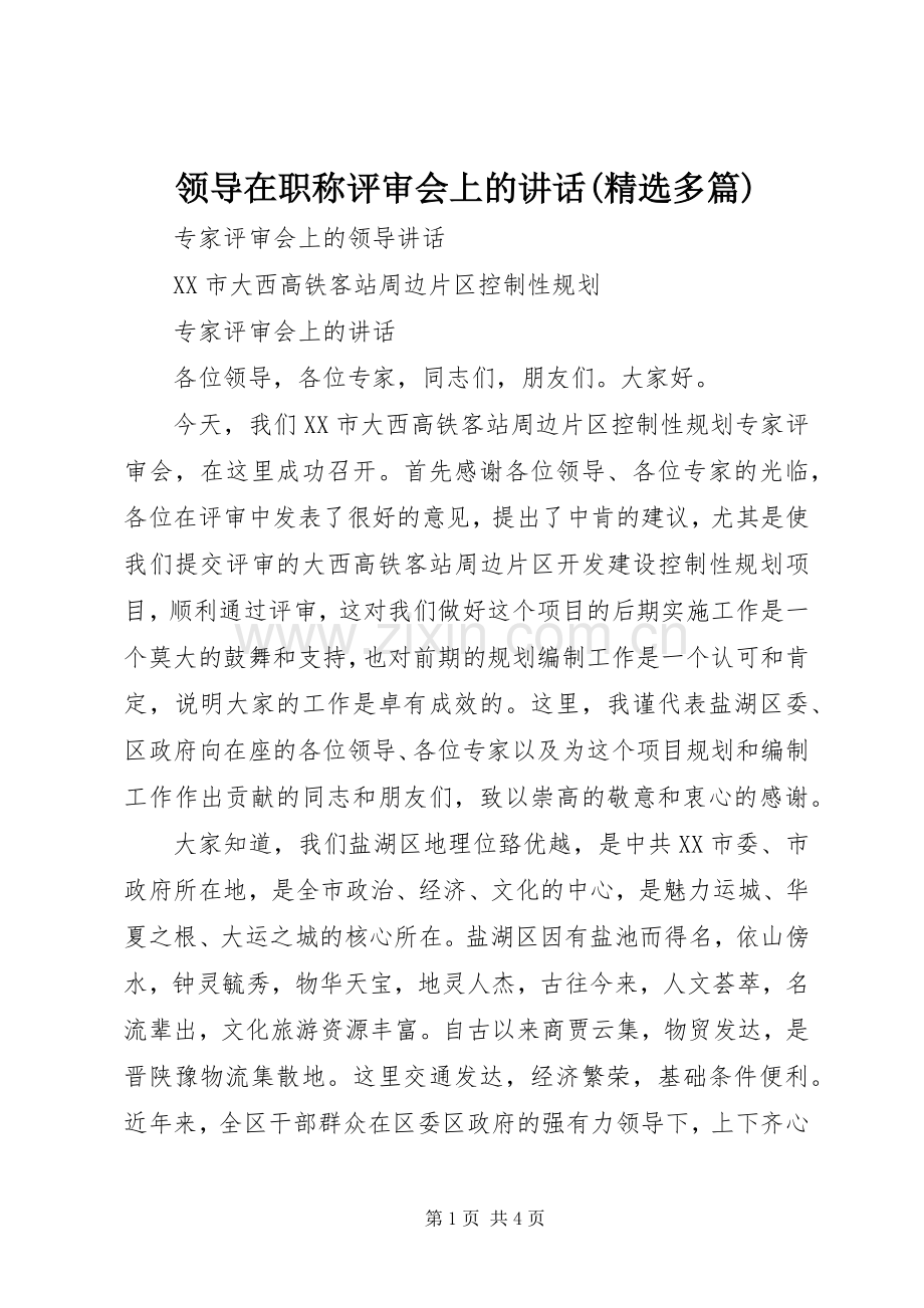 领导在职称评审会上的讲话发言(多篇)_2.docx_第1页