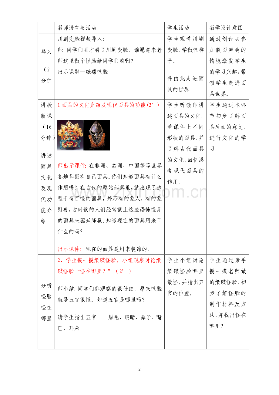 纸碟怪脸教学设计.doc_第2页