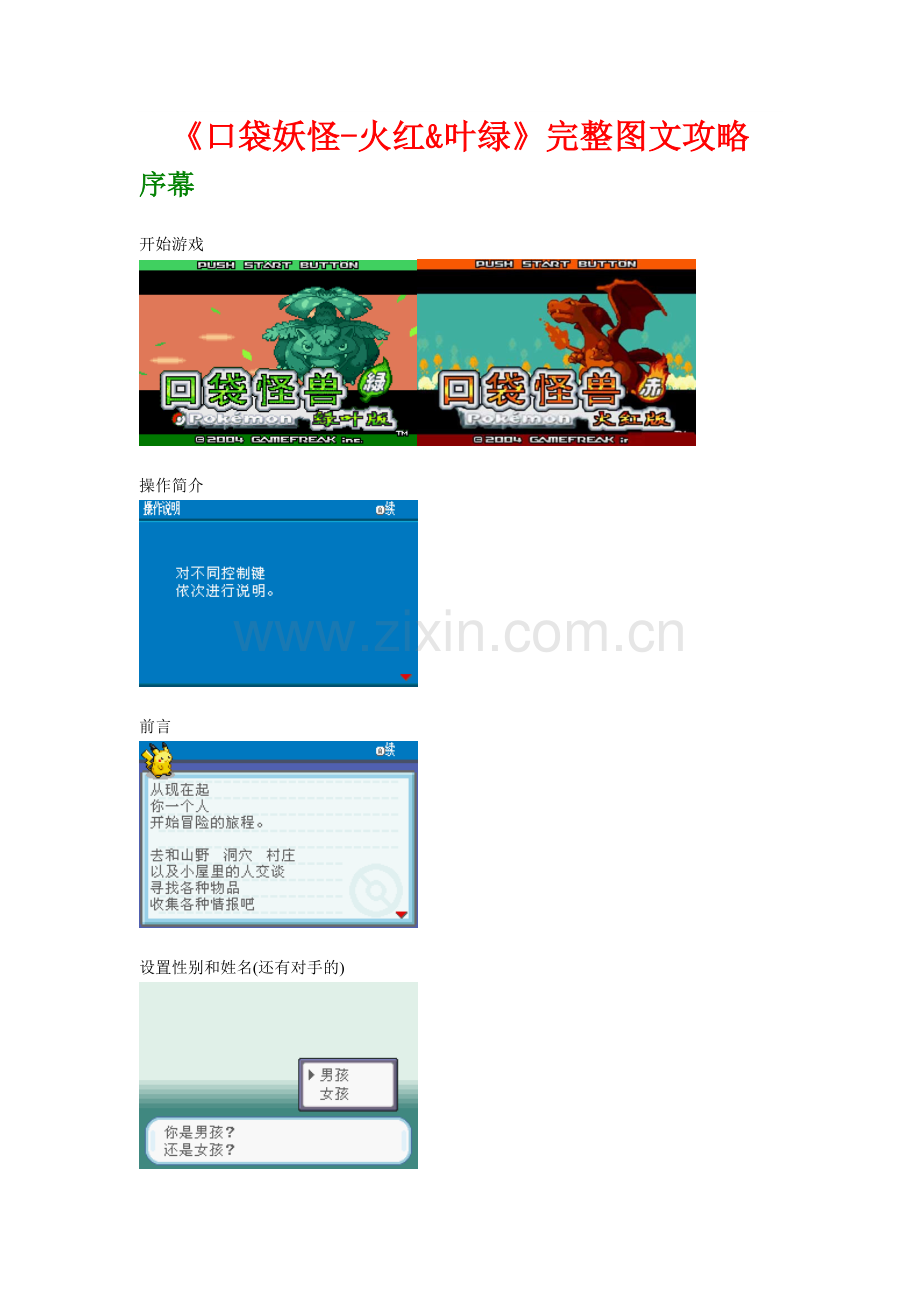 《口袋妖怪-火红&叶绿》完整图文攻略.doc_第1页