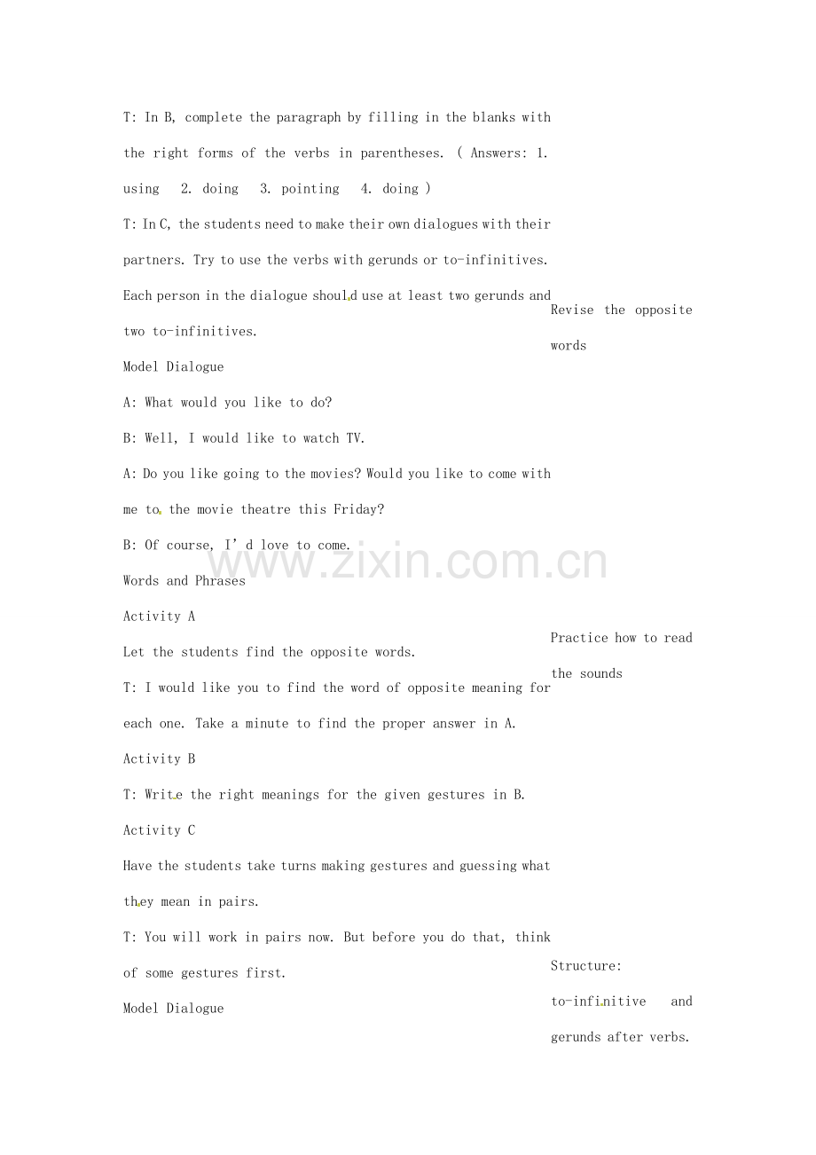 七年级英语下册 Unit 2 Body Language Lesson 3教案 教科版.doc_第2页