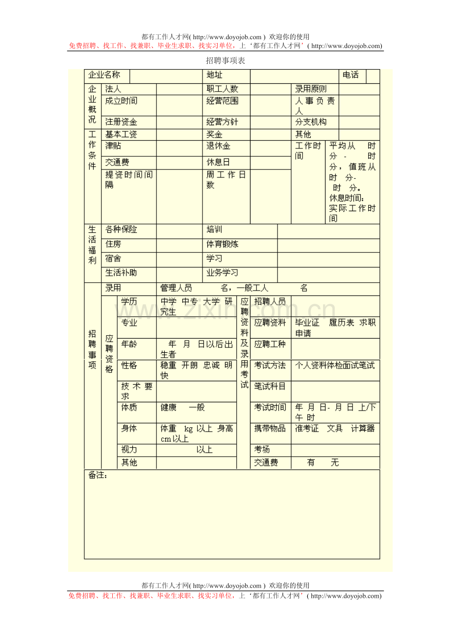 招聘事项表.doc_第1页
