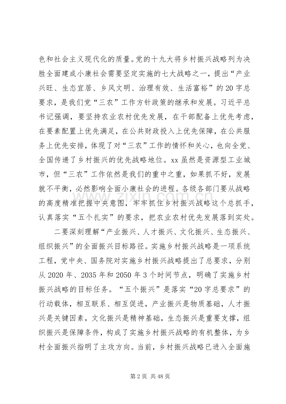 实施乡村振兴会议上的讲话发言六篇.docx_第2页