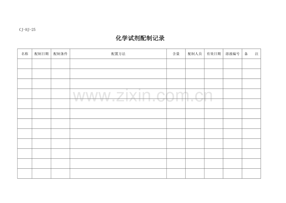 化学试剂配制、使用记录.doc_第1页