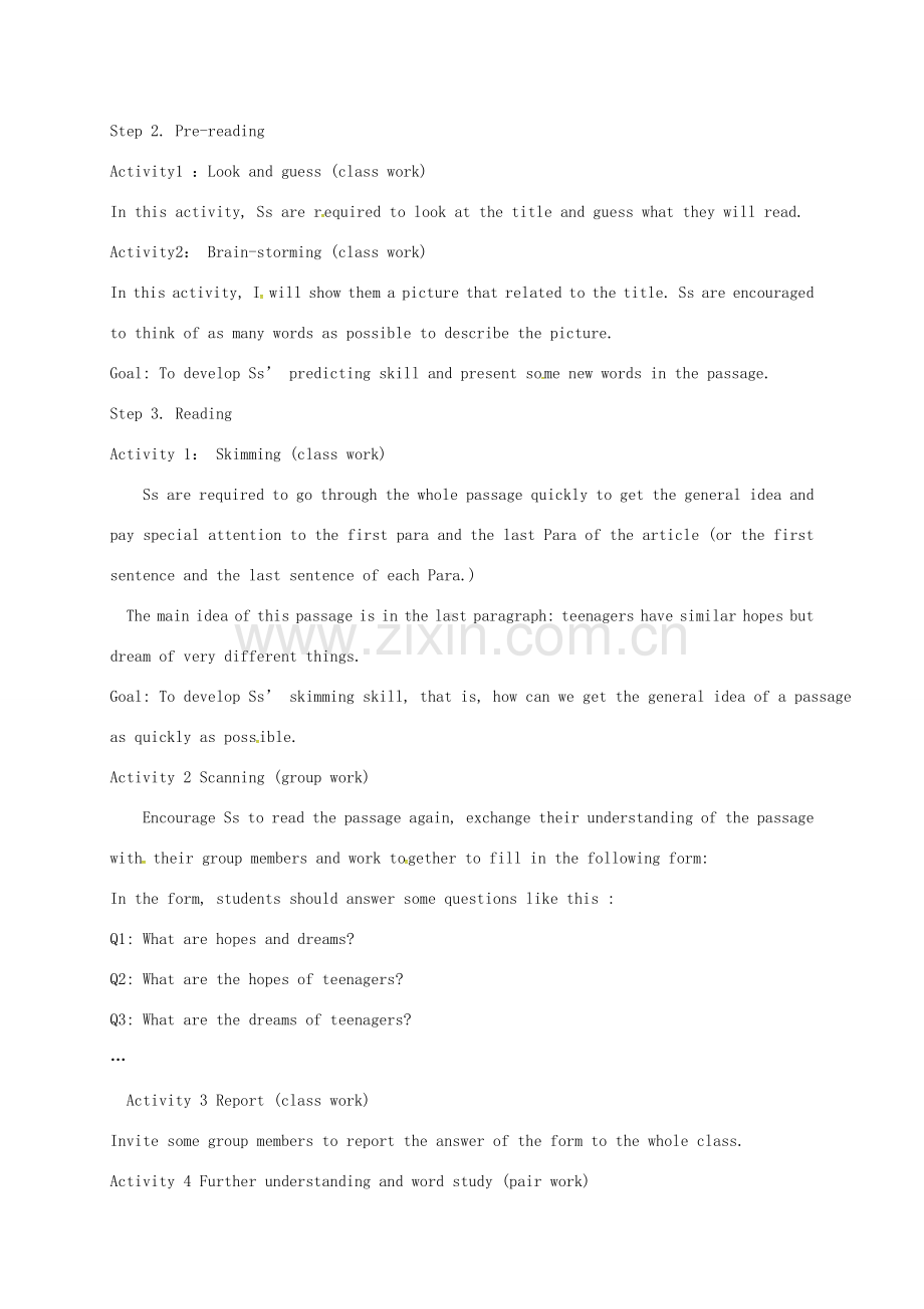 八年级英语下册 Unit 3 Where would you like to visit Period 3教案 （新版）鲁教版五四制-鲁教版五四制初中八年级下册英语教案.doc_第2页