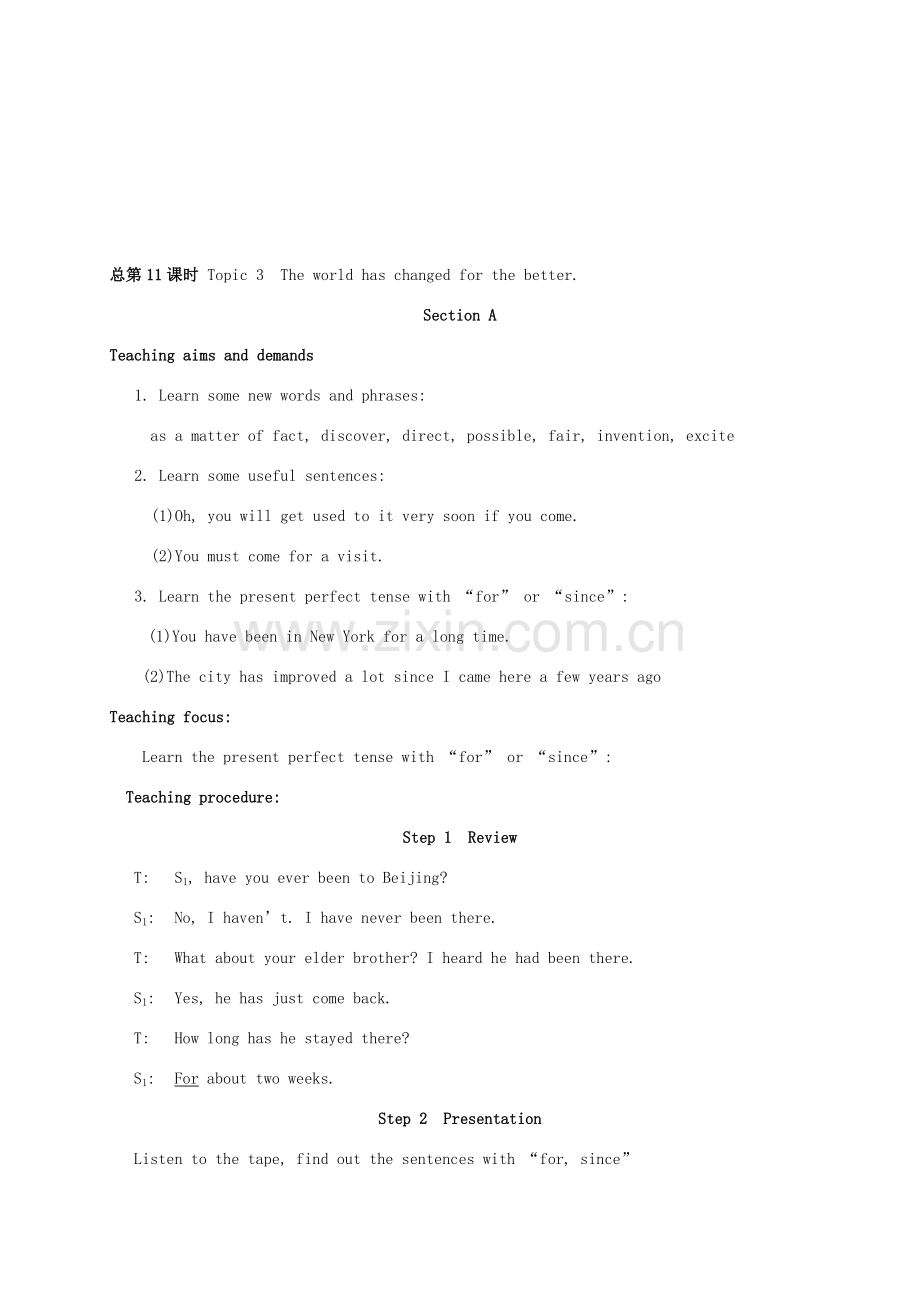 九年级英语上册 Unit 1 Topic 3 The world has changed for the better教案 （新版）仁爱版-（新版）仁爱版初中九年级上册英语教案.doc_第2页