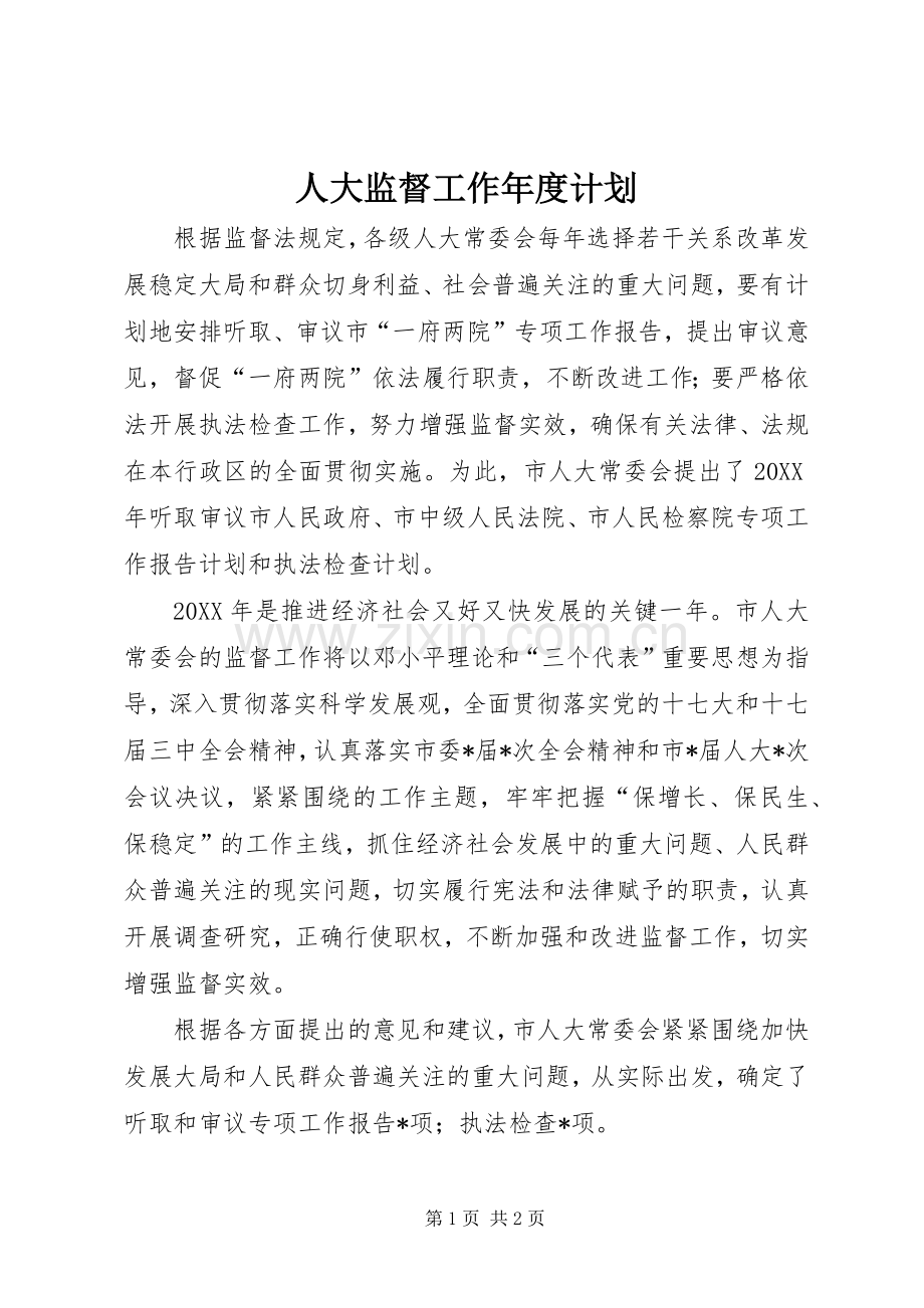 人大监督工作年度计划(2).docx_第1页