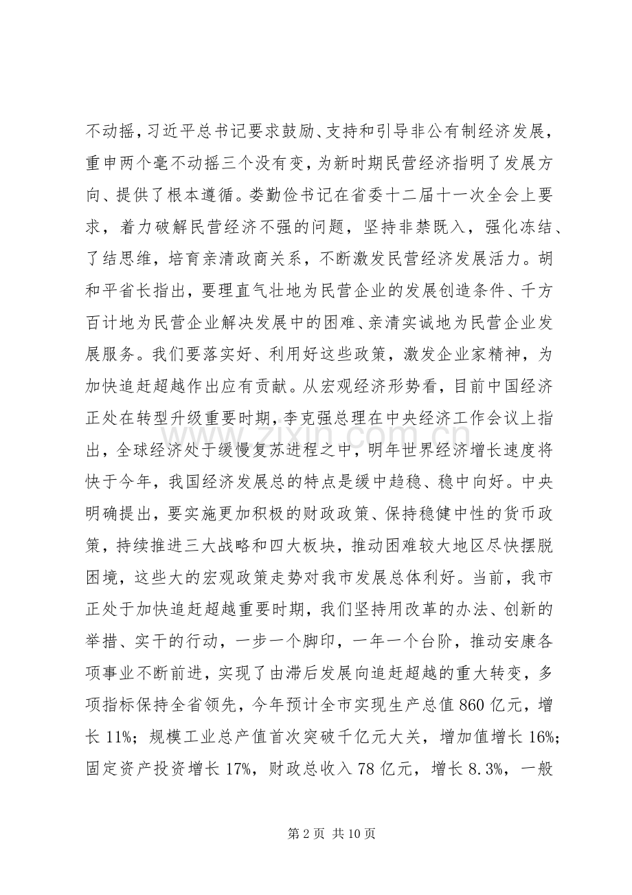 在XX年全市促进民营经济发展会议上的讲话发言.docx_第2页