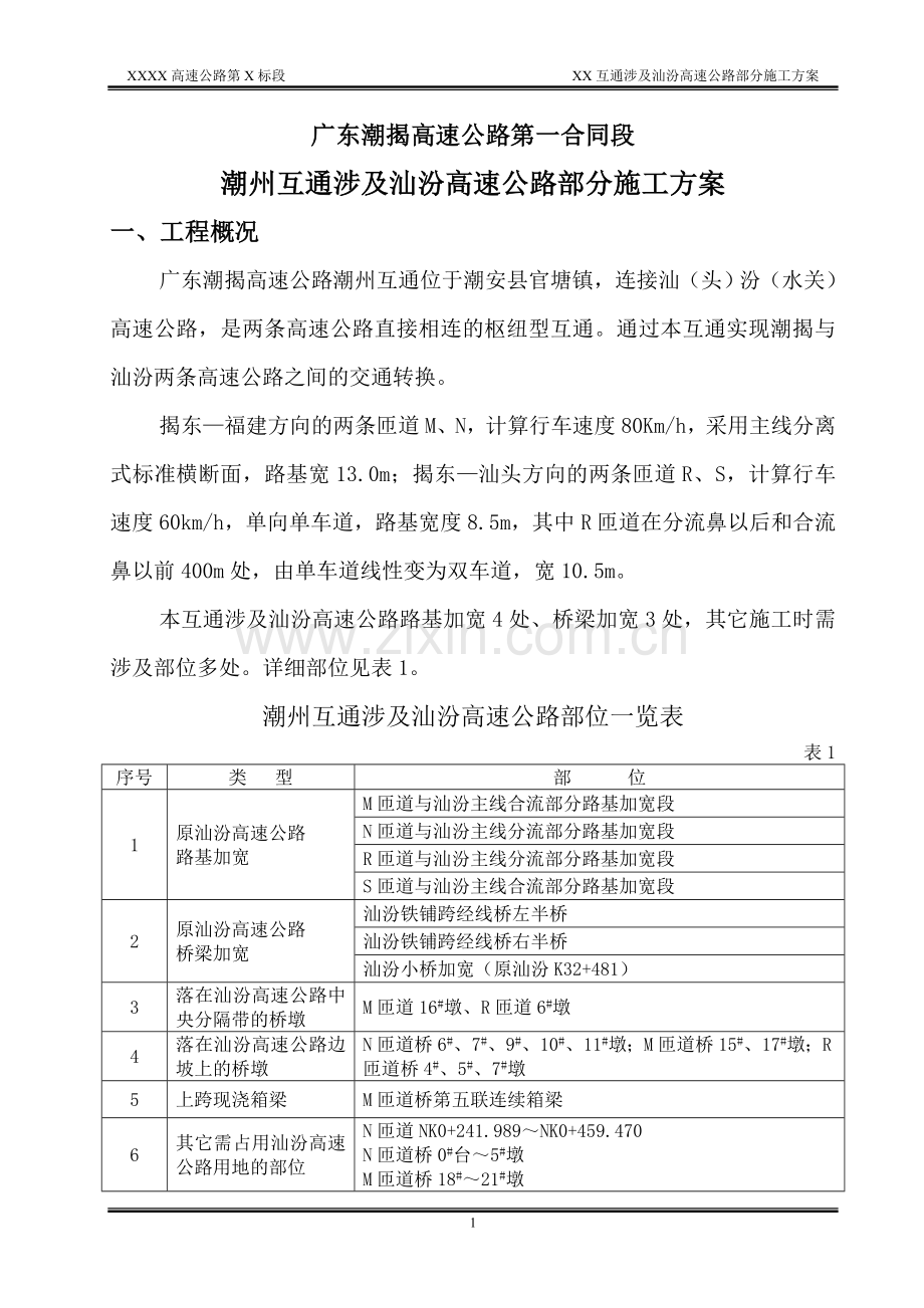 XX互通高速分部方案.doc_第1页