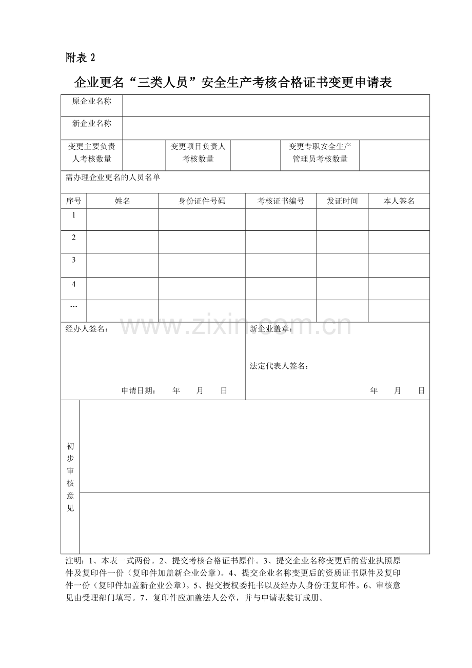 “安管人员”安全生产考核合格证变更申请表.doc_第2页