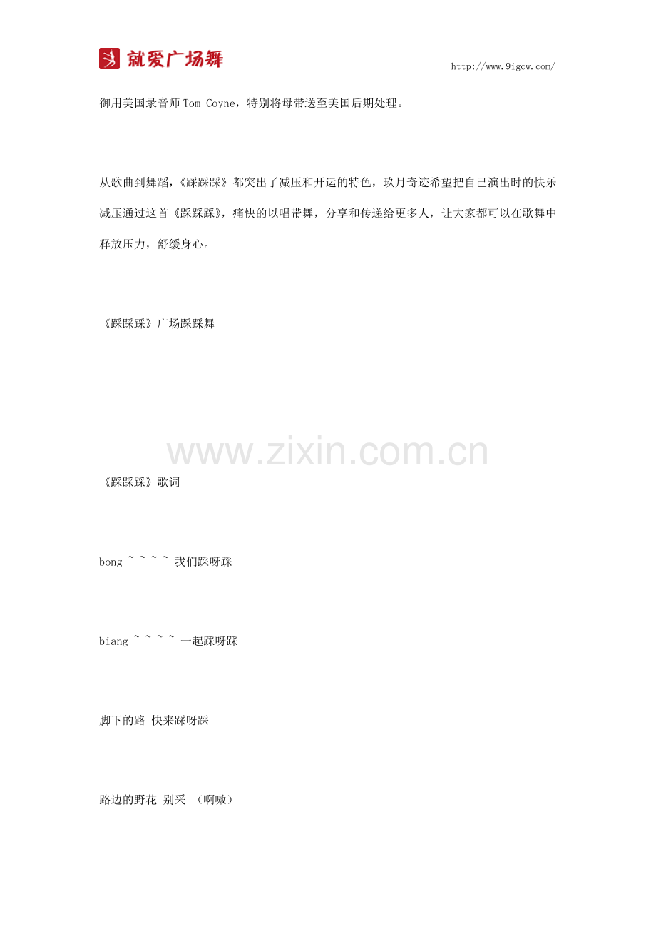 广场舞踩踩踩歌曲歌词及介绍.docx_第2页