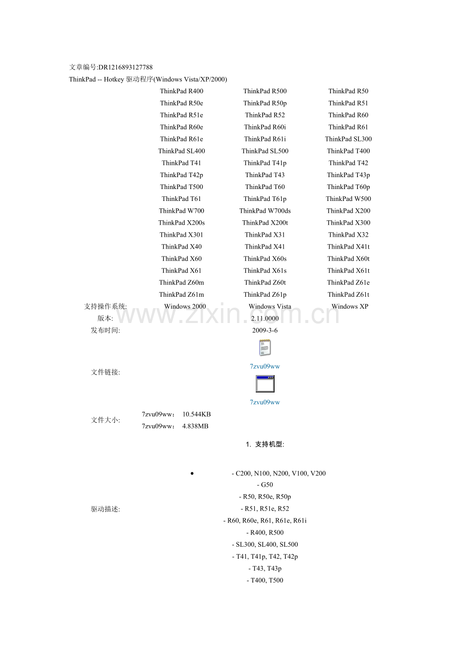 ThinkPad----Hotkey驱动程序.doc_第1页