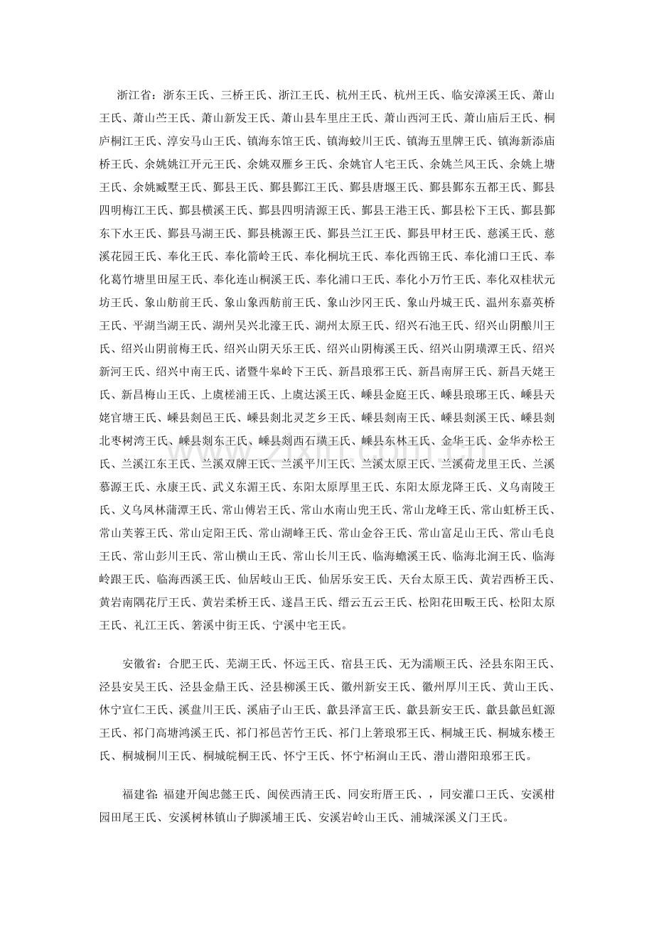 王氏家族地域分布.doc_第2页
