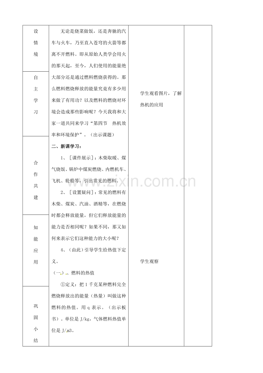九年级物理全册《13.4 热机效率和环境保护》教案 （新版）沪科版-（新版）沪科版初中九年级全册物理教案.doc_第2页