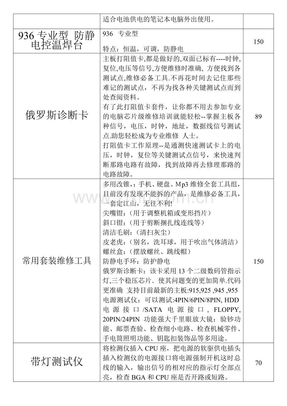 主板专业维修主要工具.doc_第2页