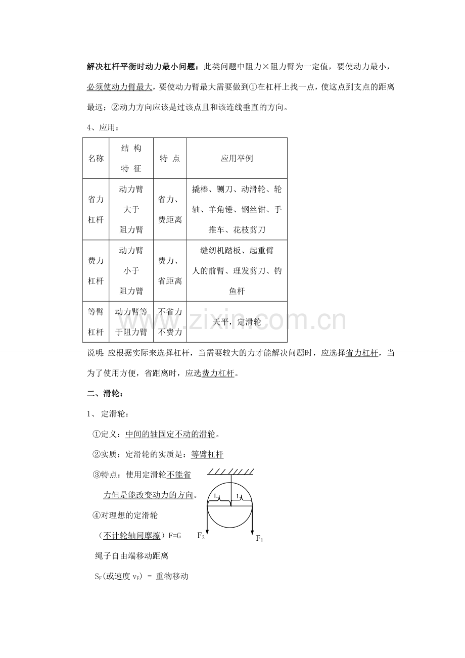 九年级物理：五、其他简单机械复习提纲（人教新课标九年级）.doc_第2页