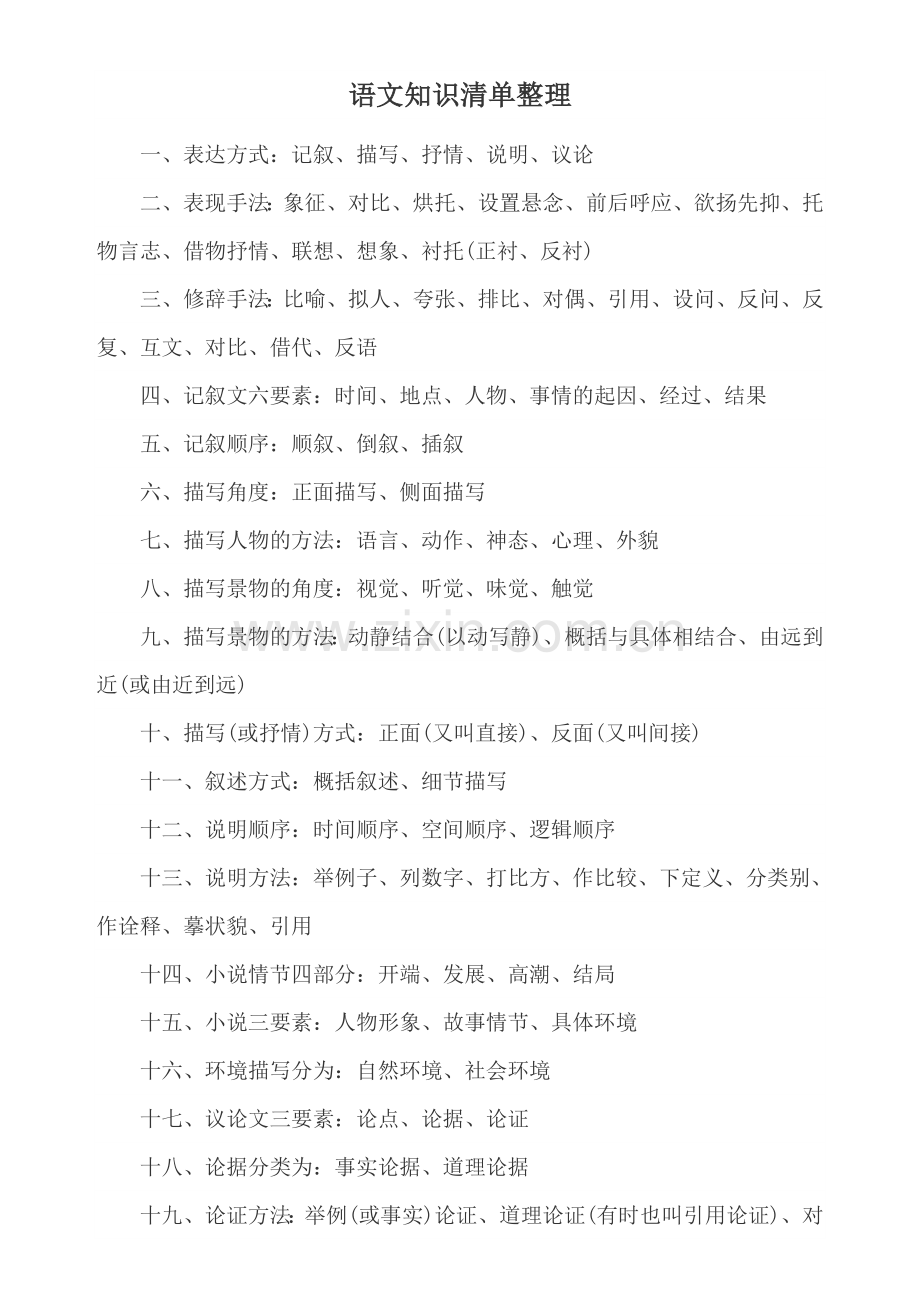 语文知识清单整理.doc_第1页