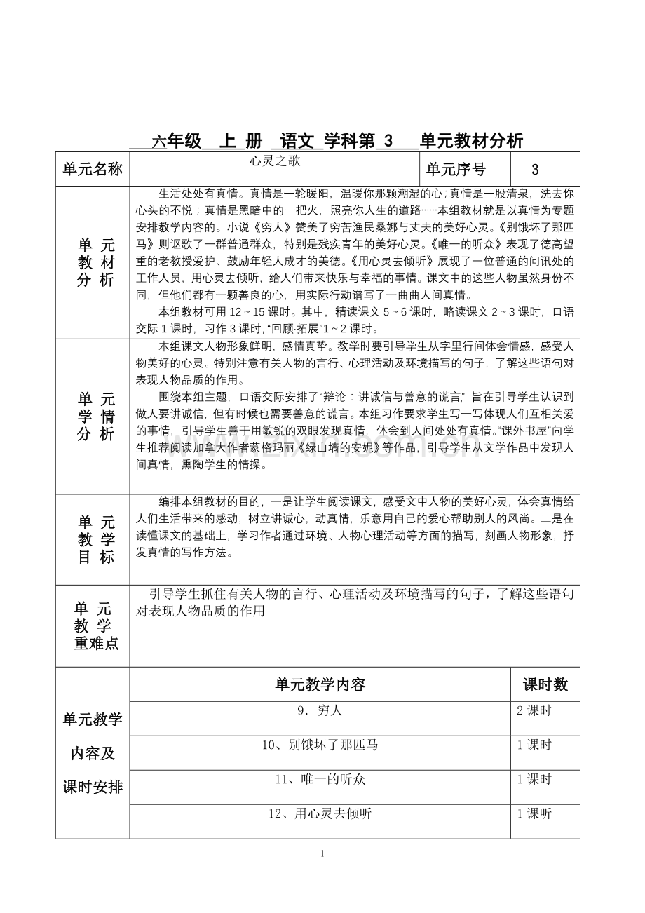 六上语文第三单元电子备课.doc_第1页