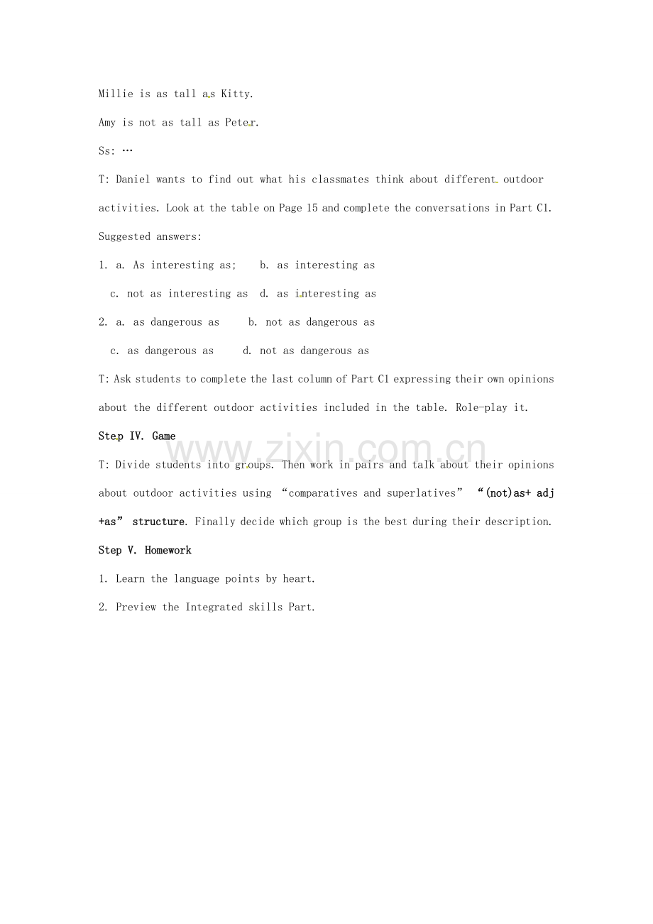 江苏省大丰市万盈二中八年级英语上册 Unit 1 Friends-The fifth periodGrammar III 教案 牛津版.doc_第2页