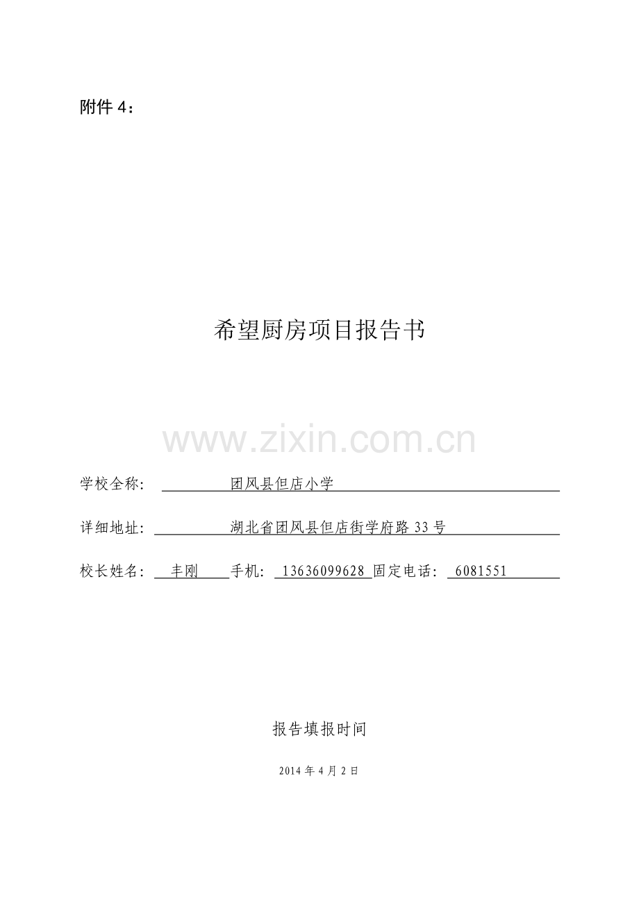 附件4：希望厨房项目报告书（2013）325.doc_第1页