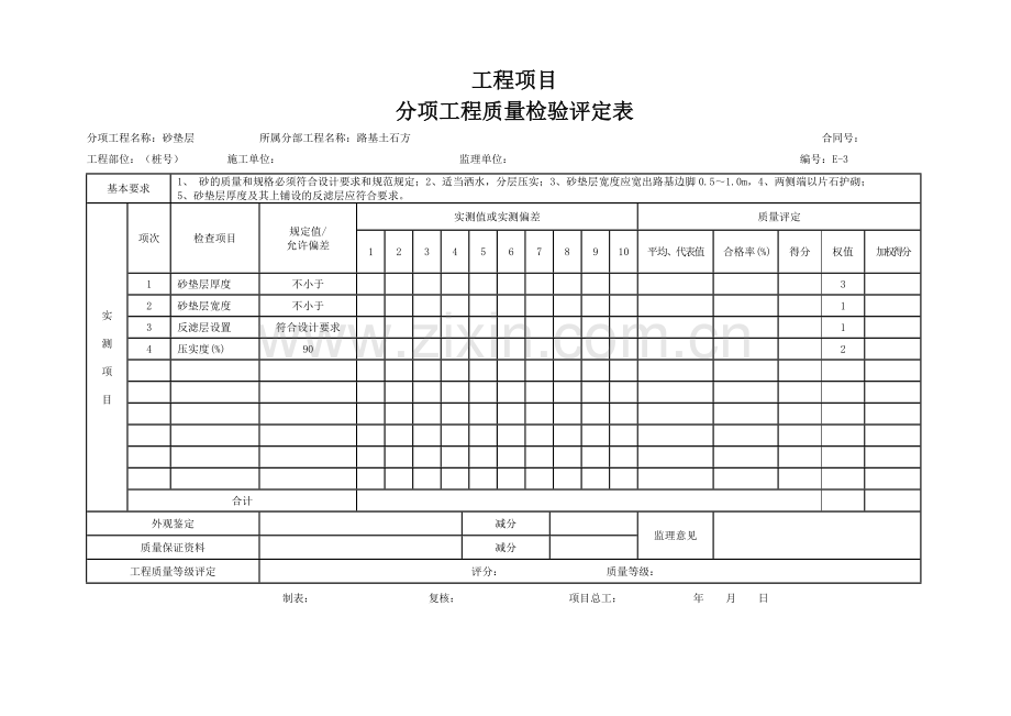 E表分项工程质量检验评定表格.docx_第2页