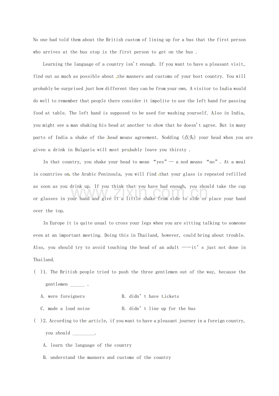 山东省临沂市郯城县红花镇中考英语专题复习 27 阅读理解（三）教案-人教版初中九年级全册英语教案.doc_第2页