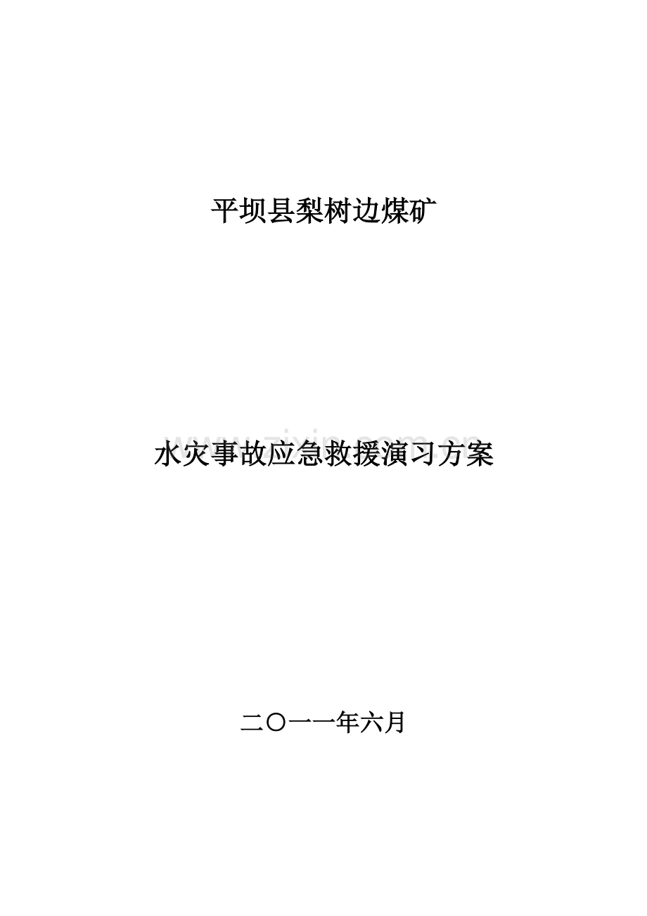 梨树边煤矿水灾救灾演习方案.doc_第1页