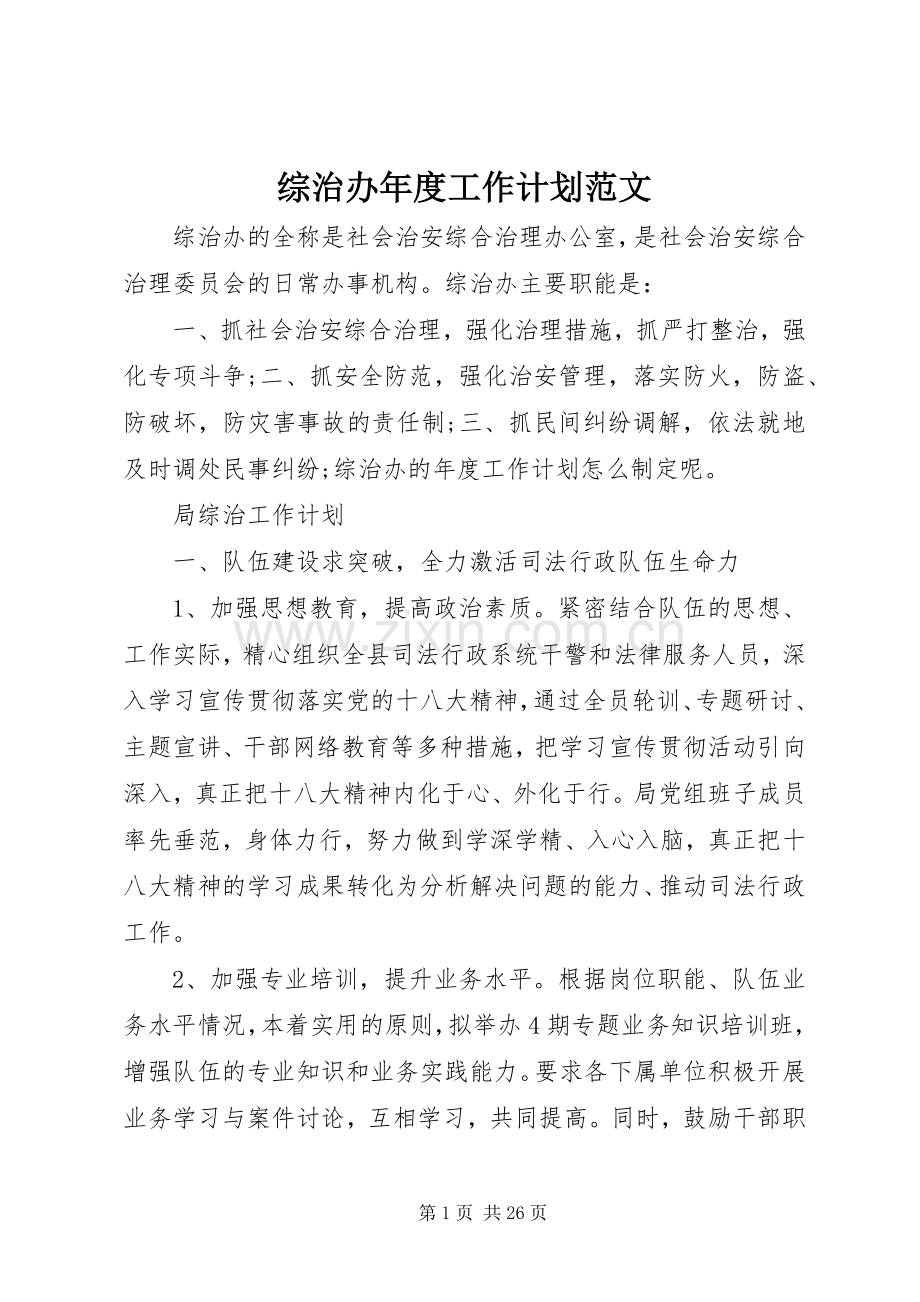 综治办年度工作计划范文.docx_第1页