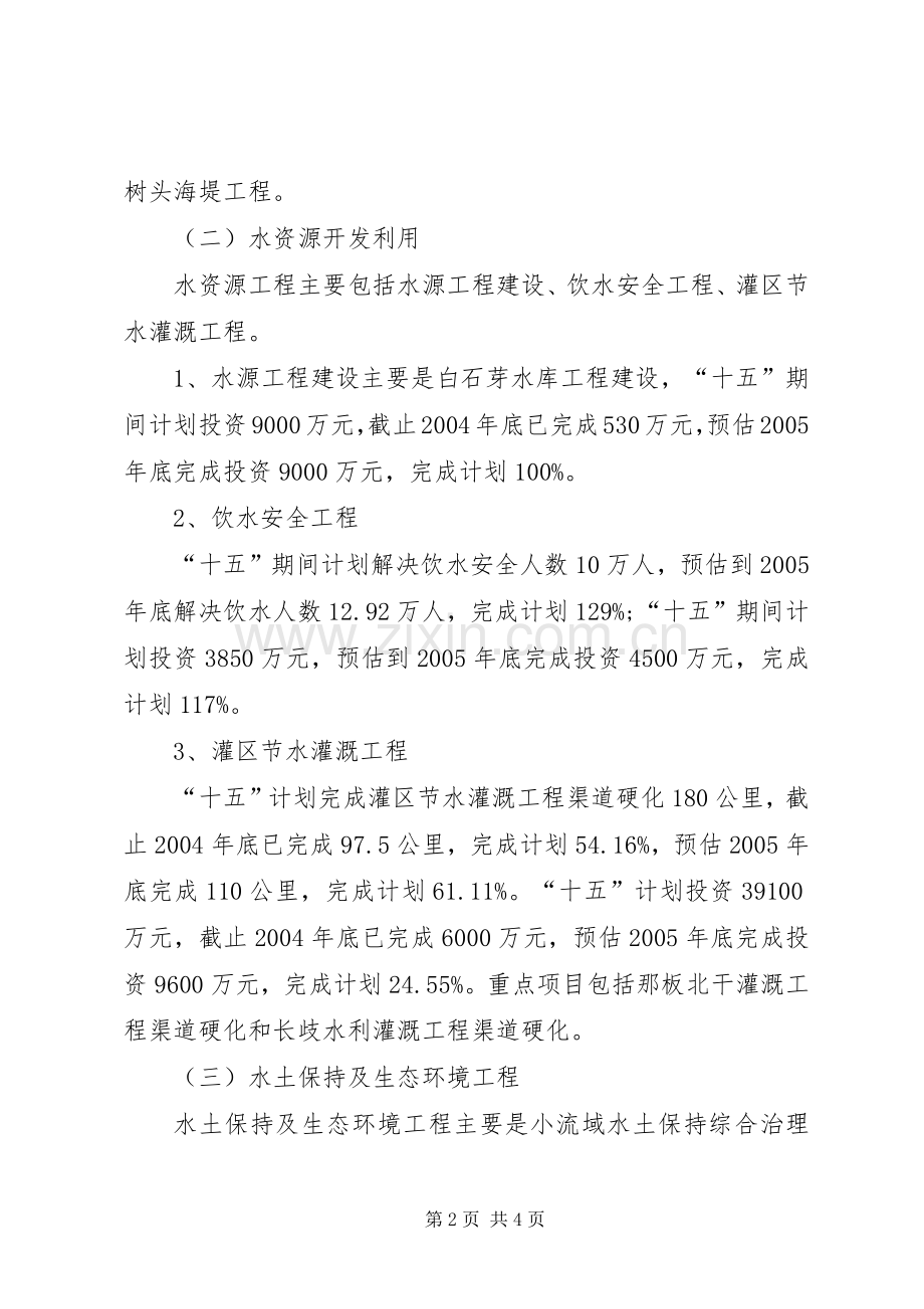 水利局十五工作总结及十一五工作思路计划(2).docx_第2页