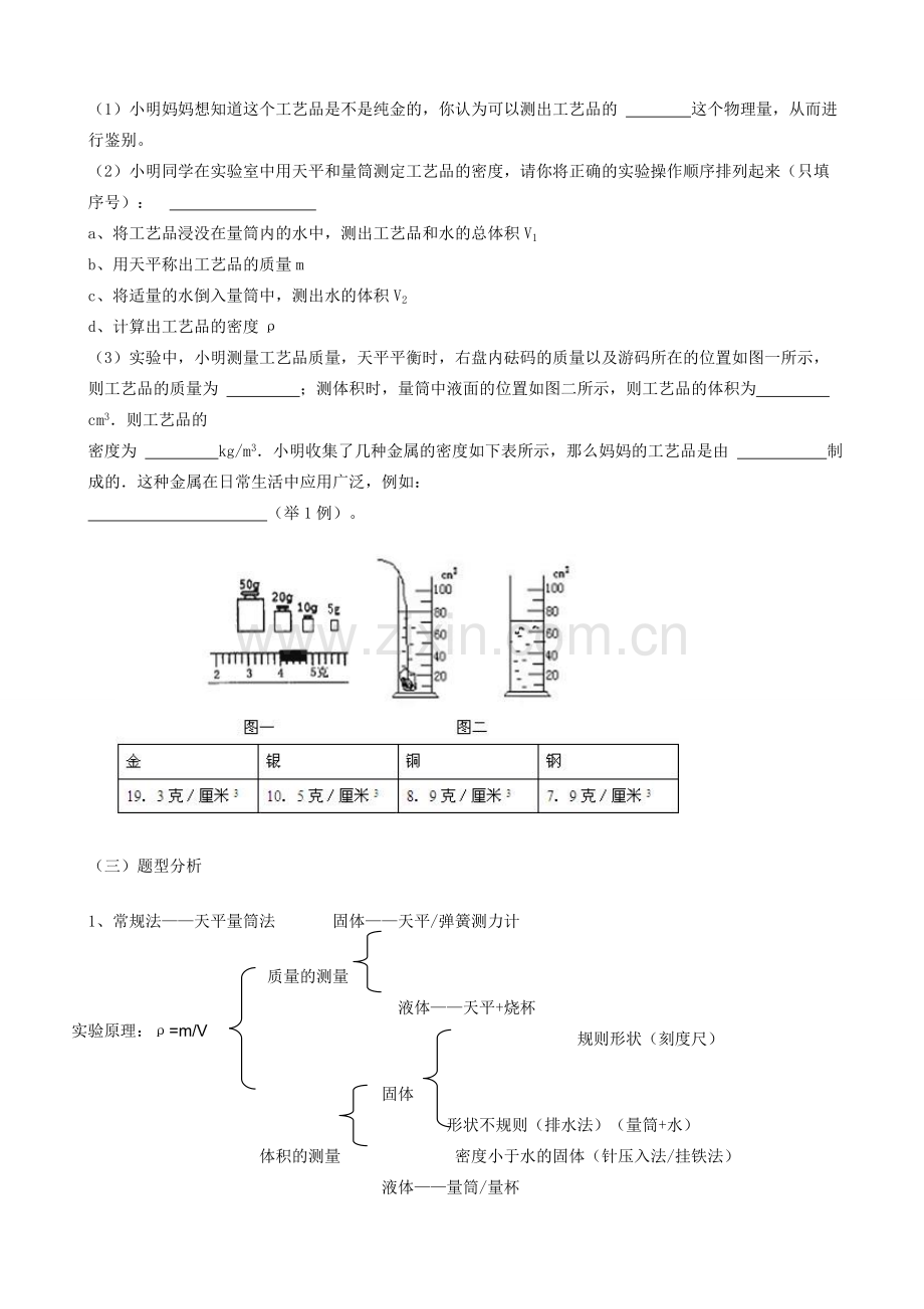 中考物理实验专题复习 测量物质的密度教案-人教版初中九年级全册物理教案.doc_第2页
