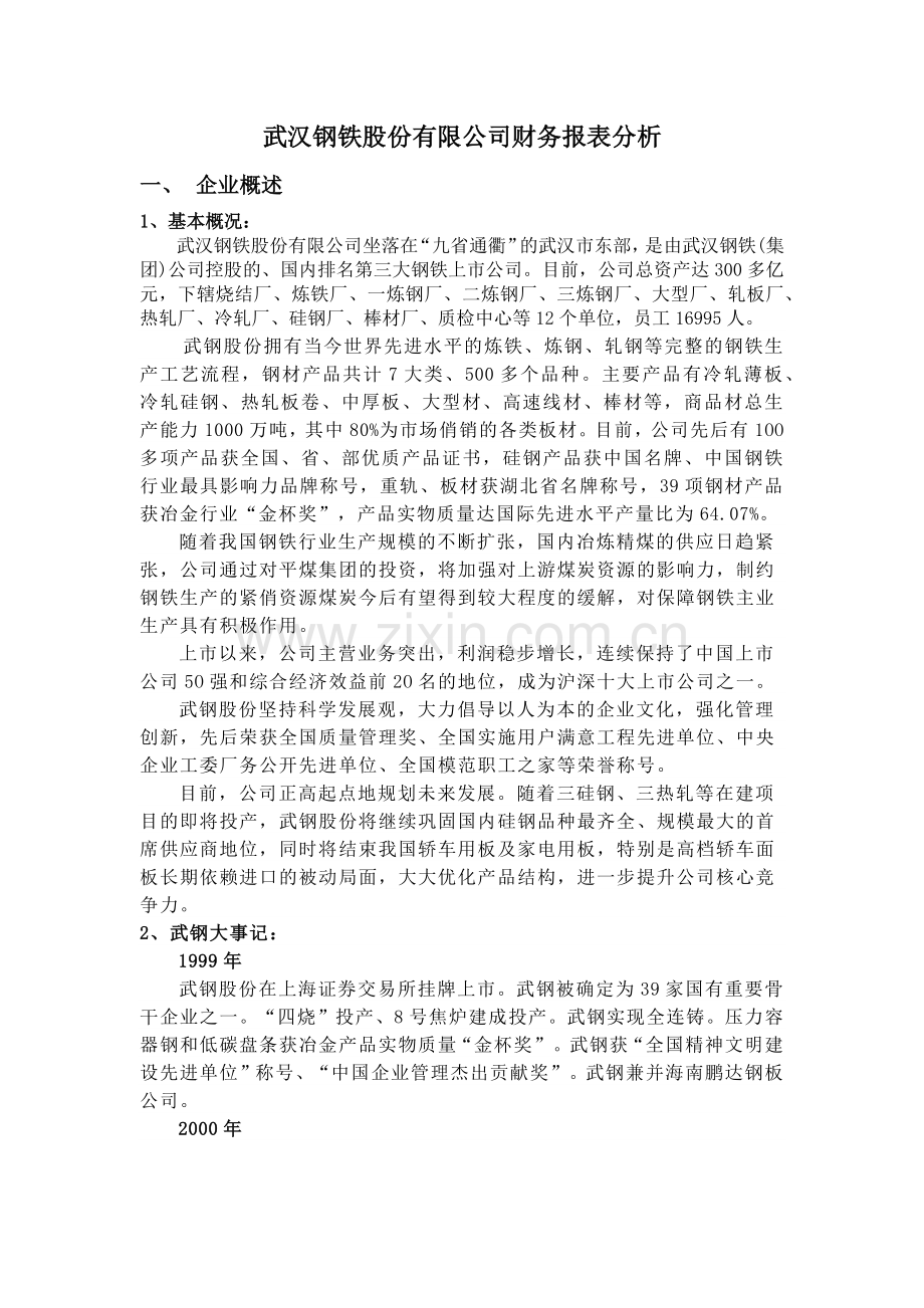 武钢财务报表分析.docx_第2页