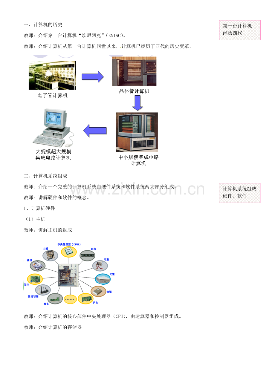江苏省苏州市第二十六中学七年级信息技术 《21认识计算机》教案.doc_第2页