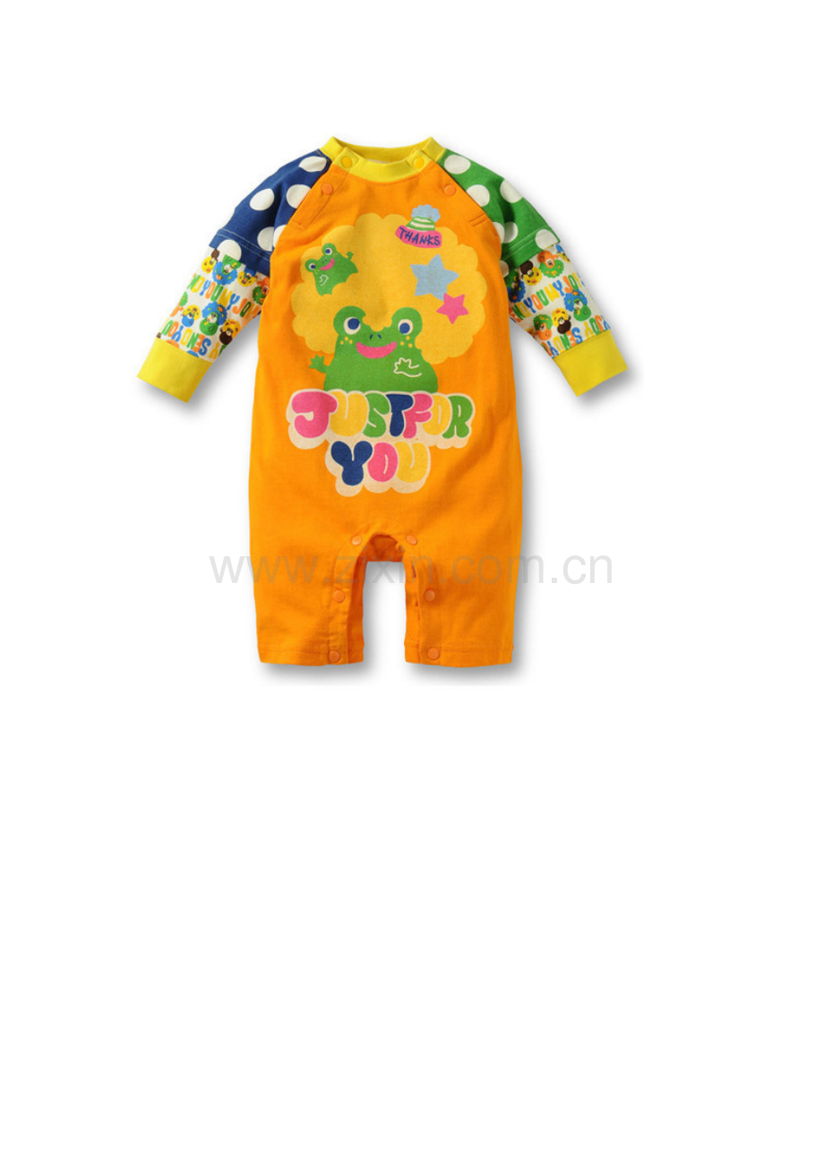 婴幼儿宝宝拼色卡哇伊插画薄款连体衣.docx_第2页