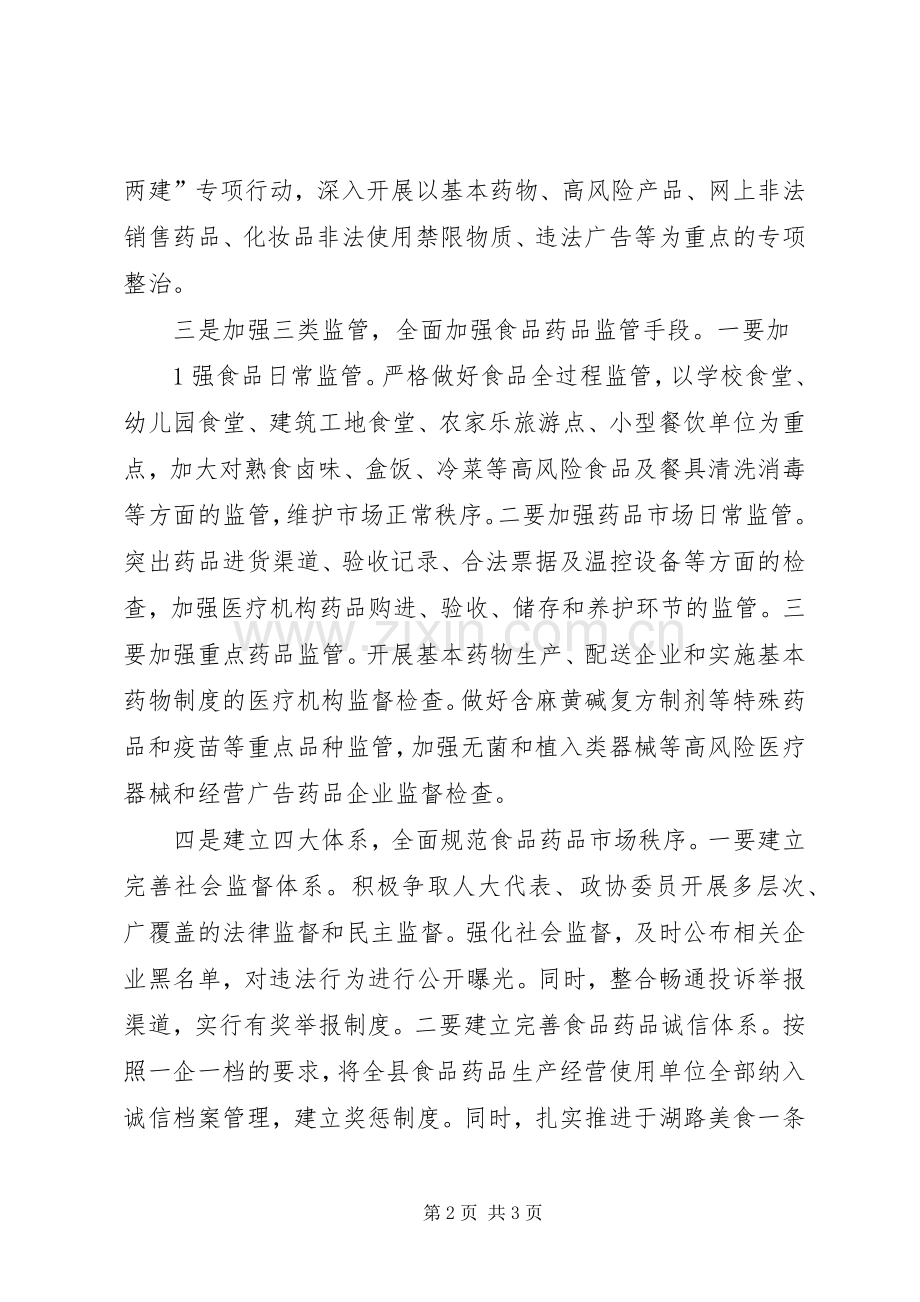 XX年1月29日在全市食品药品监管工作会议上的讲话发言制发机关(4).docx_第2页
