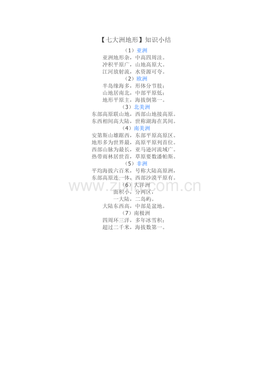 七大洲地形.doc_第1页