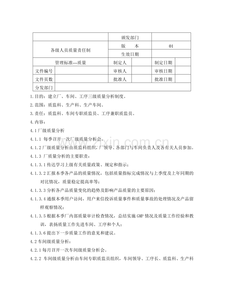 各级人员质量责任制.docx_第1页