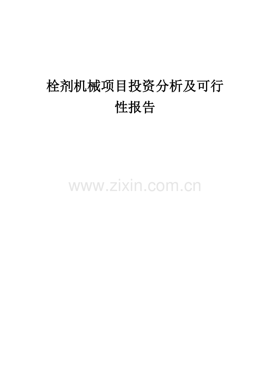 栓剂机械项目投资分析及可行性报告.docx_第1页